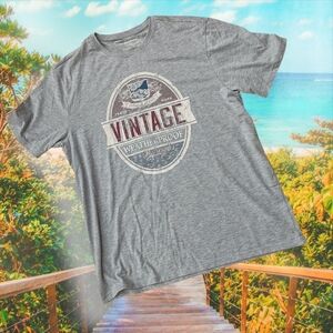 Weatherproof Gray Short Sleeve Tee with Vintage Design